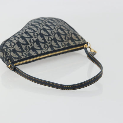 Christian Dior Vintage Saddle Diorissimo Canvas, Navy, Canvas, Shoulder Bag