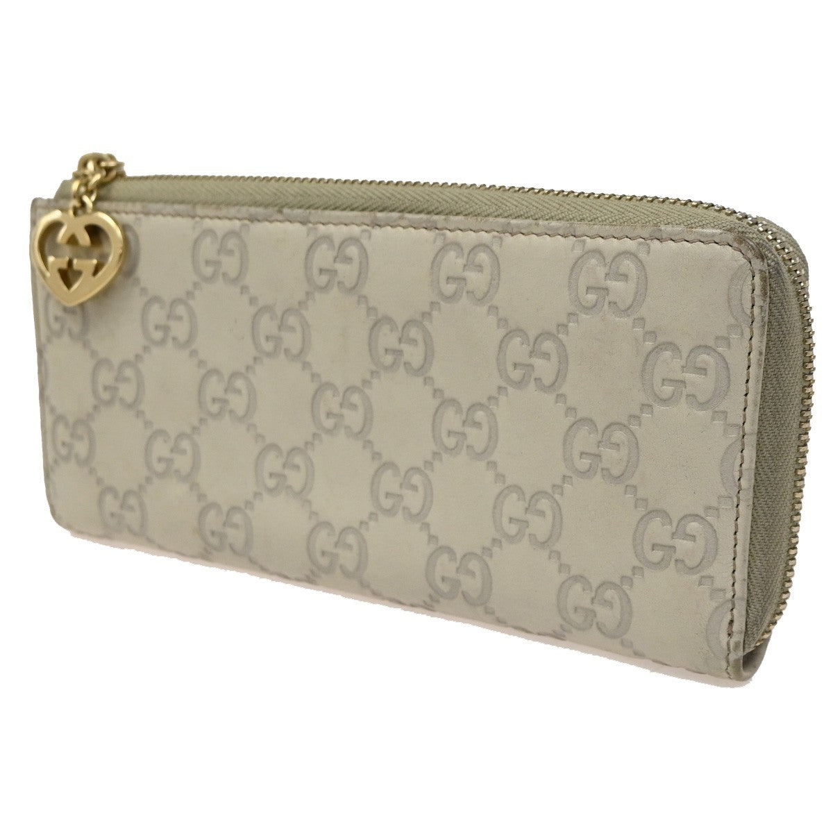 Gucci Interlocking G Zip Around Wallet (Outlet) Leather, Beige, Leather, Wallet