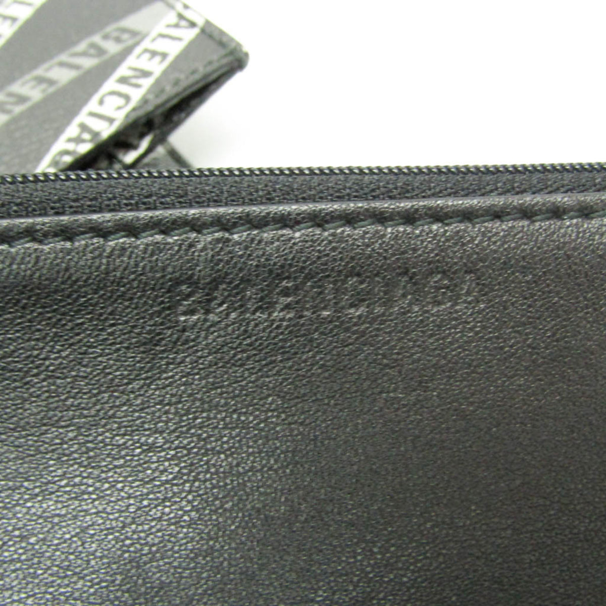 Balenciaga Fold Over Monogram Printed Leather, Black, Leather, Tote Bag