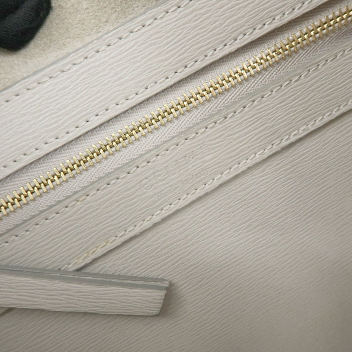 Celine Vertical Cabas Leather, Beige, Leather, Tote Bag