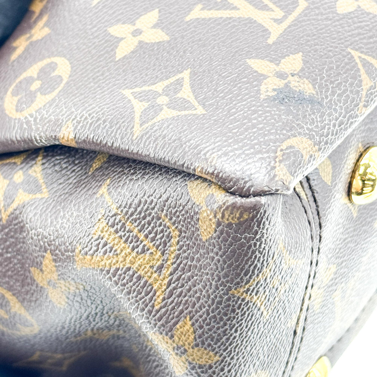 Louis Vuitton Pallas Monogram Canvas with Leather, Brown, Canvas, Tote Bag