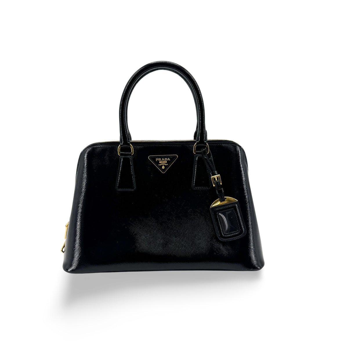 Prada Promenade Vernice Saffiano Leather, Black, Leather, Handbag