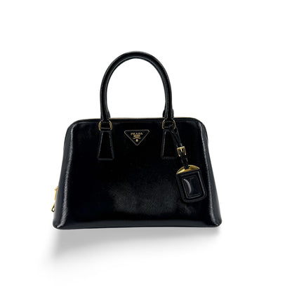 Prada Promenade Vernice Saffiano Leather, Black, Leather, Handbag