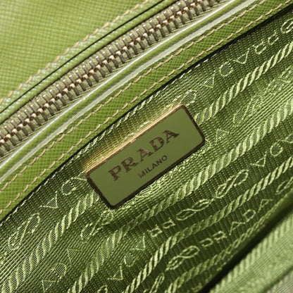 Prada Galleria  Strap Leather, Green, Leather, Handbag