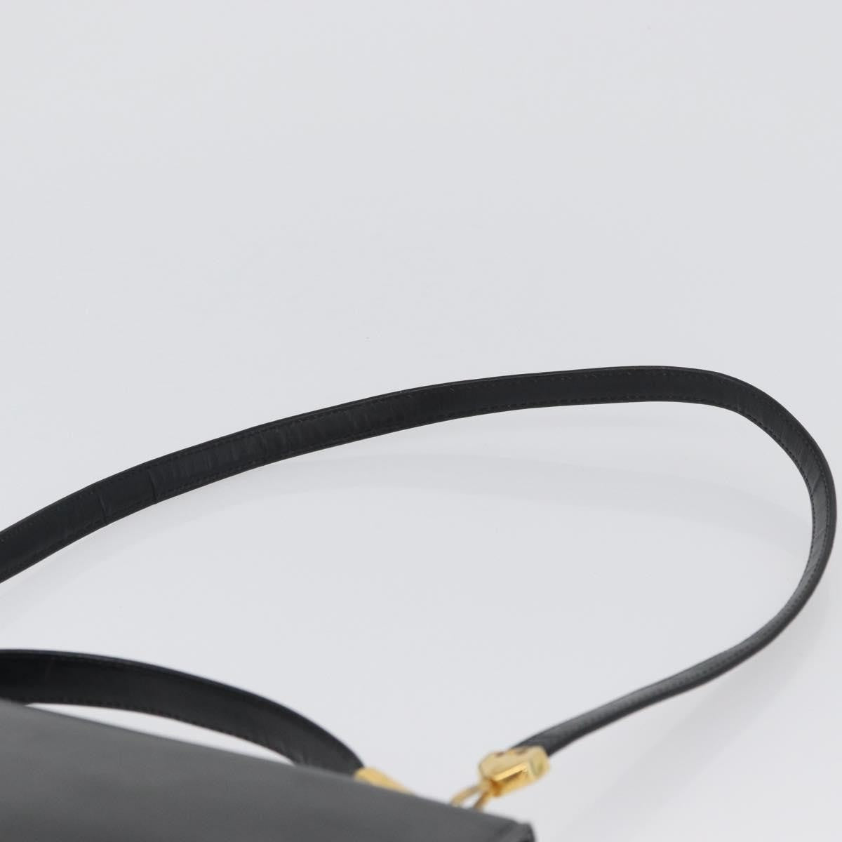 Christian Dior Vintage CD Logo Leather, Black, Leather, Shoulder Bag