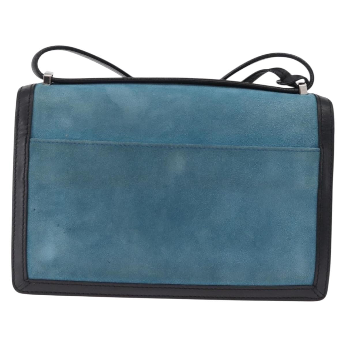 Loewe Barcelona Suede with Leather, Blue, Suede, Shoulder Bag