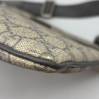 Gucci Front Zip Flat Messenger GG Coated Canvas, Beige, Canvas, Shoulder Bag