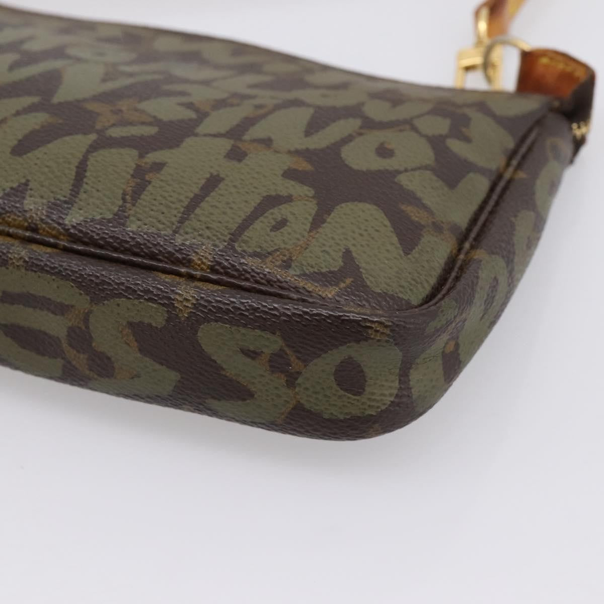 Louis Vuitton Pochette Accessoires Limited Edition Monogram Graffiti, Khaki, Canvas, Clutch
