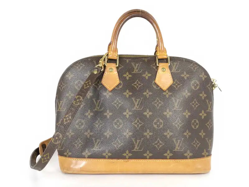 Louis Vuitton Vintage Alma Monogram Canvas, Brown, Canvas, Handbag