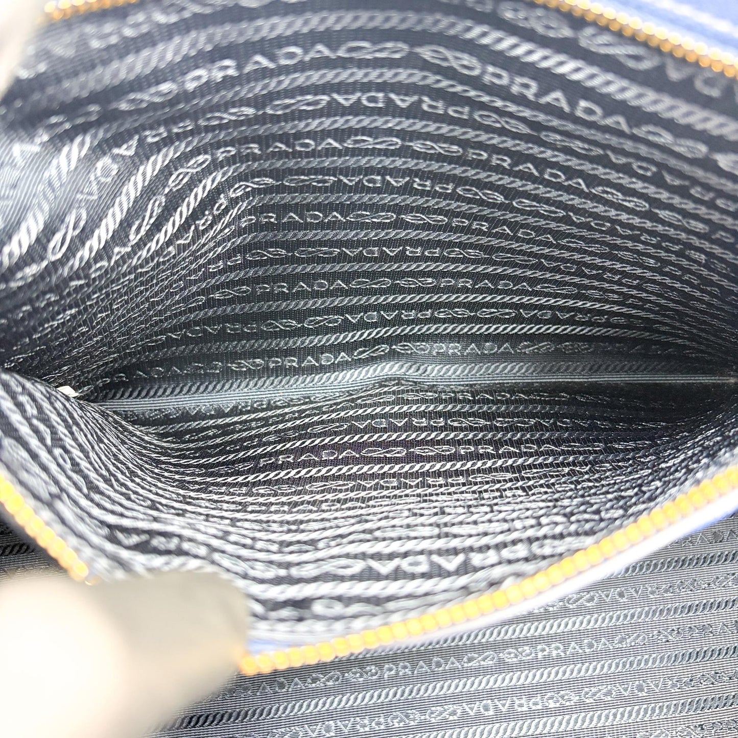 Prada Lux Open Saffiano Leather, Blue, Leather, Tote Bag