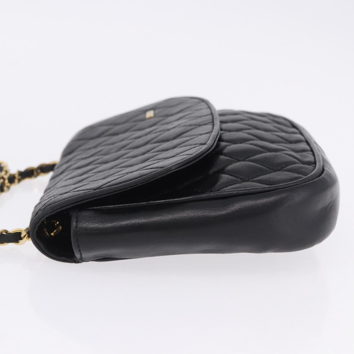 Bally Vintage Chain Quilted Leather, Black, Leather, Shoulder Bag