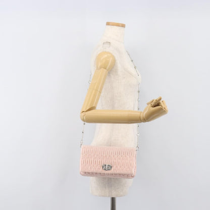 Miu Miu Crystal Full Flap Printed Calf Hair and Matelasse Leather, Pink, Satin, Shoulder Bag