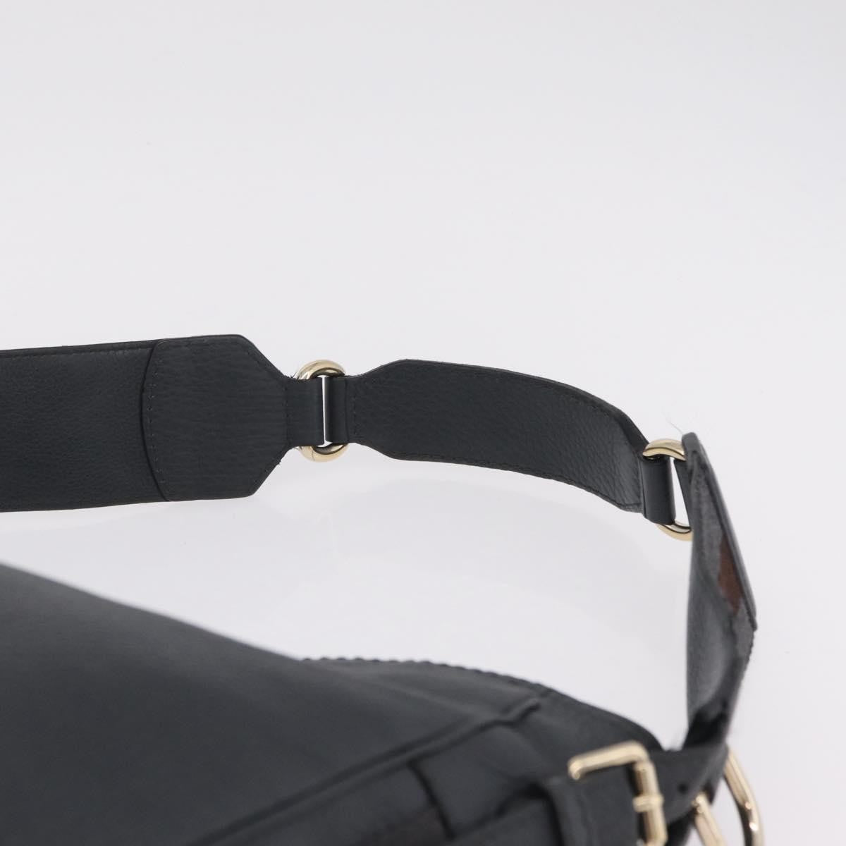 Gucci Heritage Web Hobo Leather, Gray, Leather, Shoulder Bag