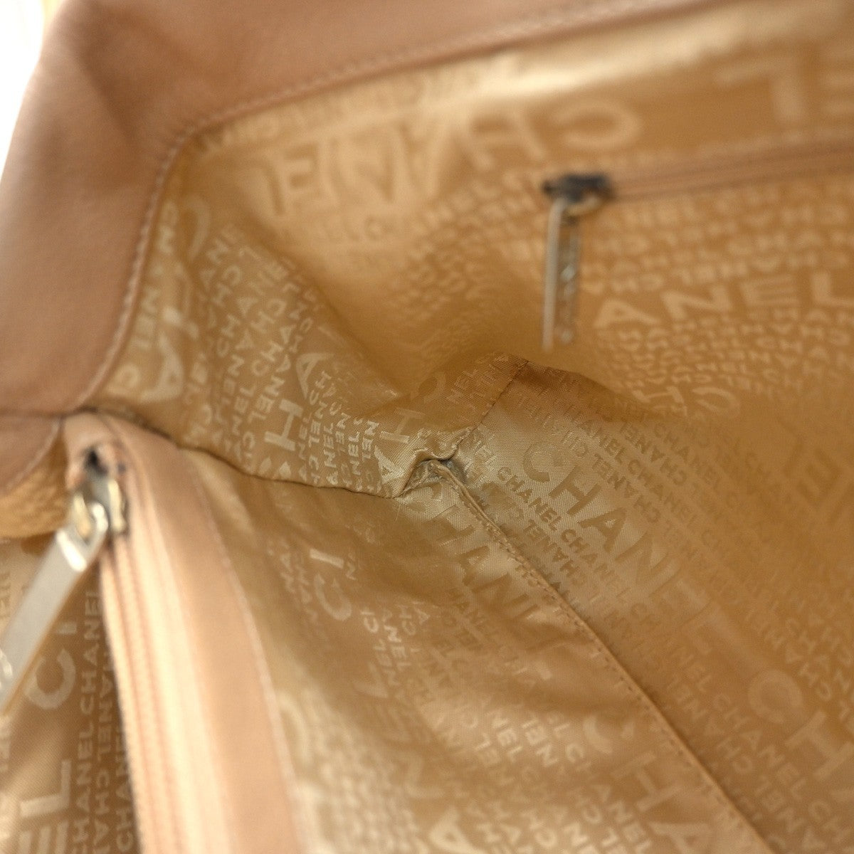 Chanel Vintage Handle CC Caviar, Beige, Leather, Tote Bag