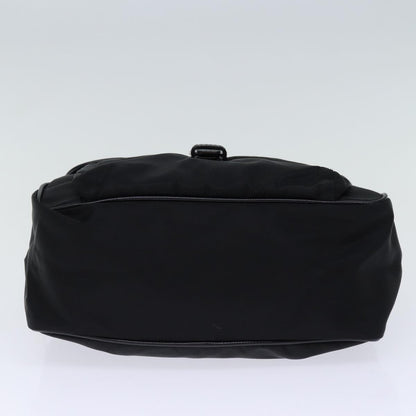 Prada Buckle Messenger Tessuto, Black, Nylon, Shoulder Bag