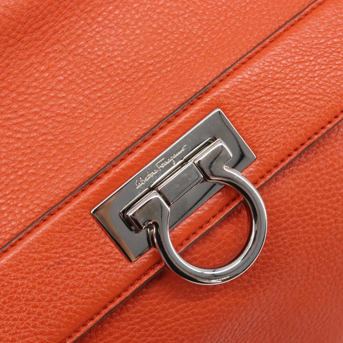 Salvatore Ferragamo Soft Sofia Leather, Orange, Leather, Tote Bag
