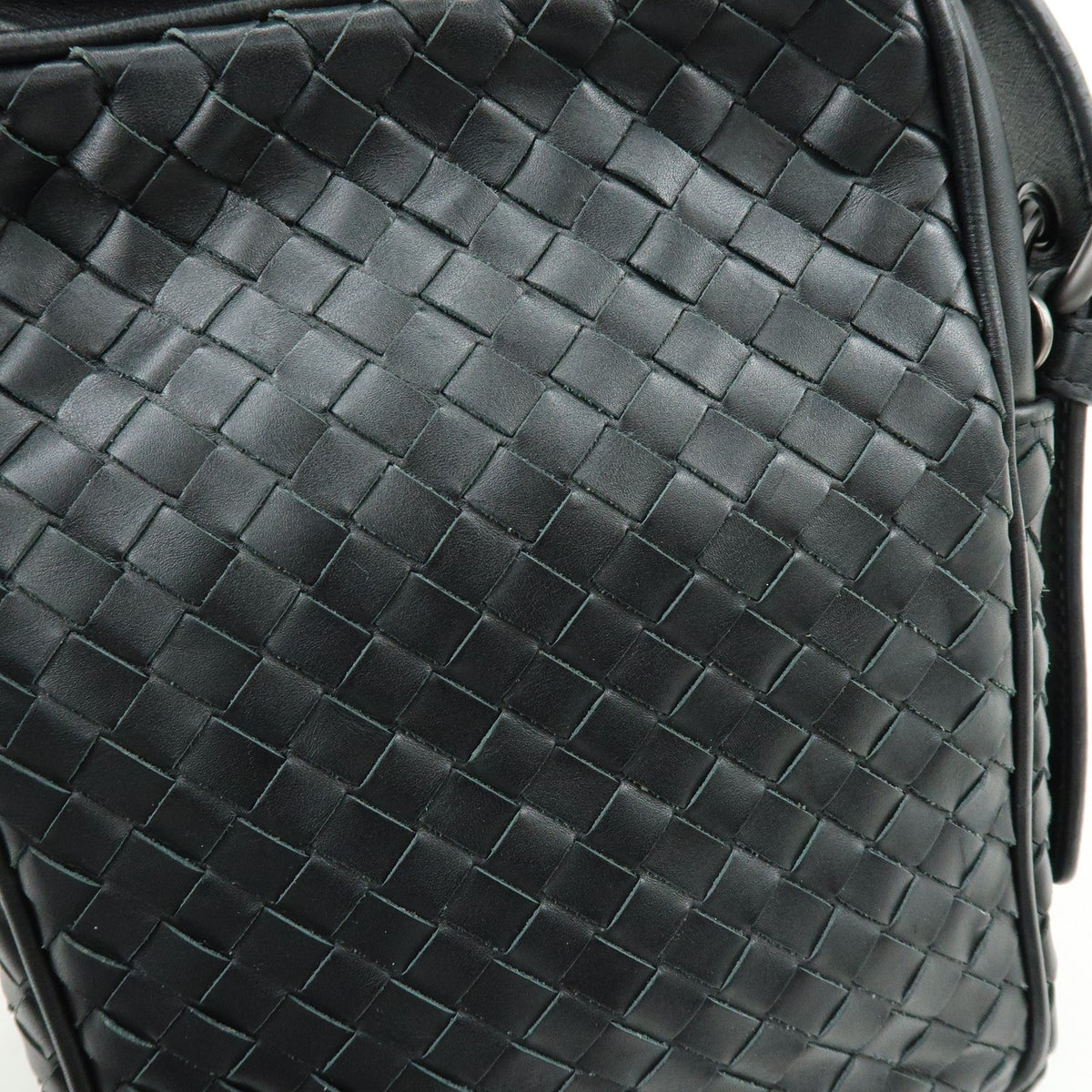 Bottega Veneta Front Pocket Messenger Intrecciato Nappa, Black, Leather, Handbag