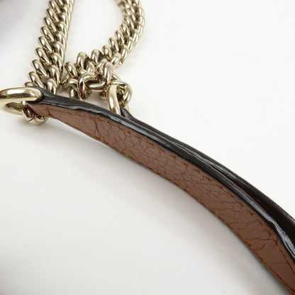 Gucci Soho Chain Strap Leather, Brown, Leather, Shoulder Bag