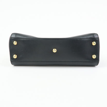 Gucci Sylvie Top Handle Leather, Black, Leather, Handbag
