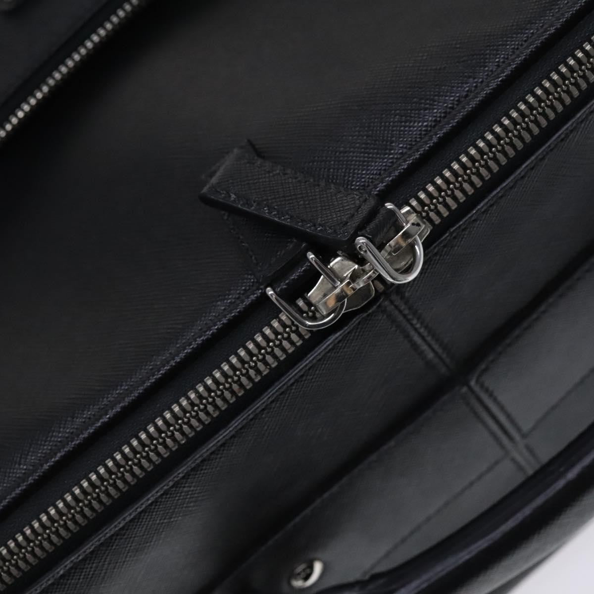 Prada Expandable Front Zip Boston Tessuto, Black, Leather, Travel Bag
