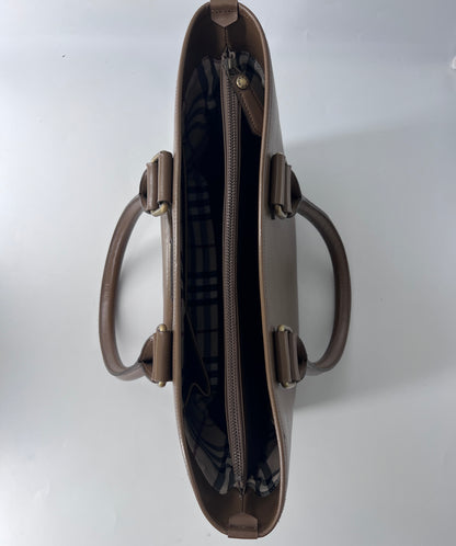 Burberry Tote Leather, BEIGE, LEATHER, Tote bag