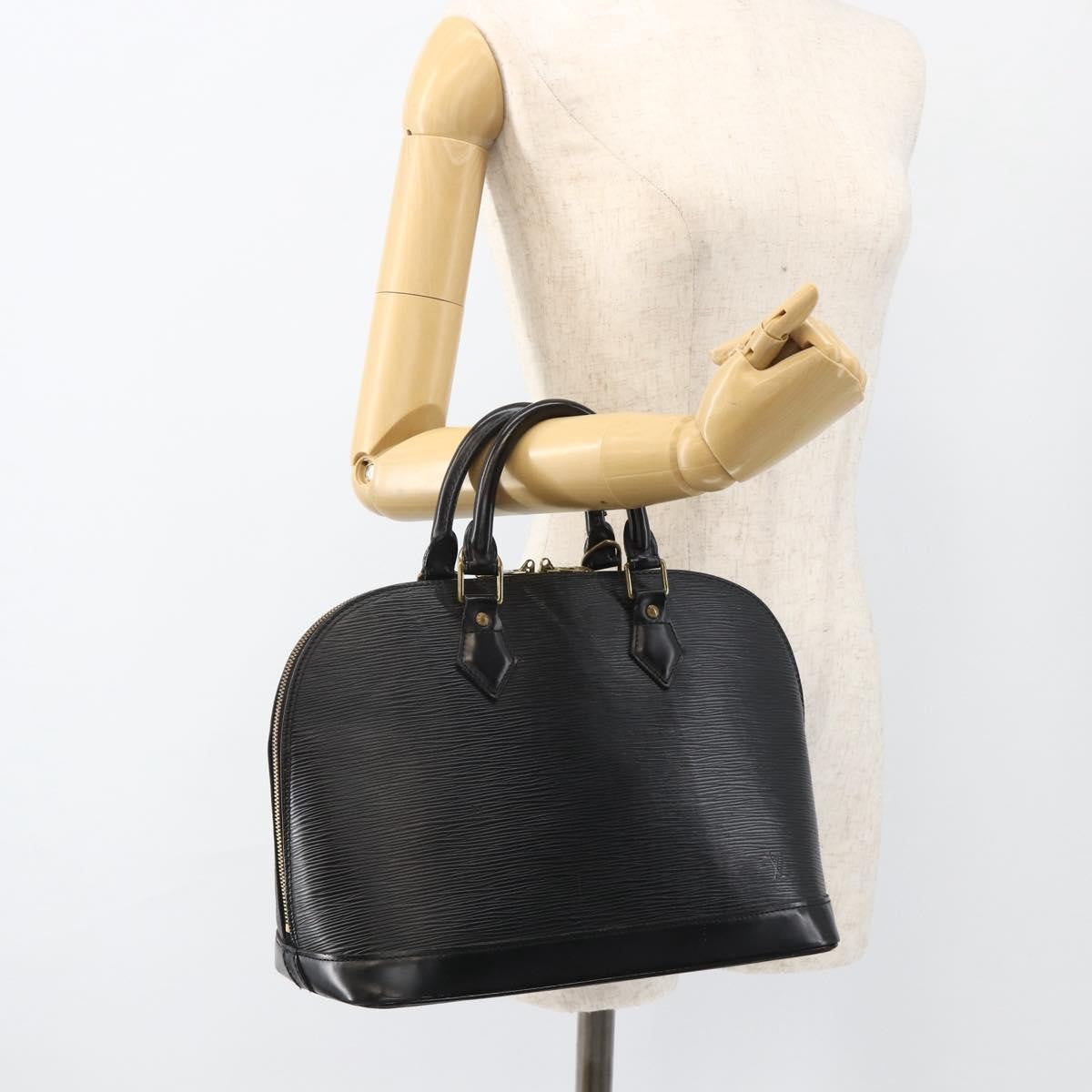 Louis Vuitton Alma Epi Leather, Black, Leather, Handbag