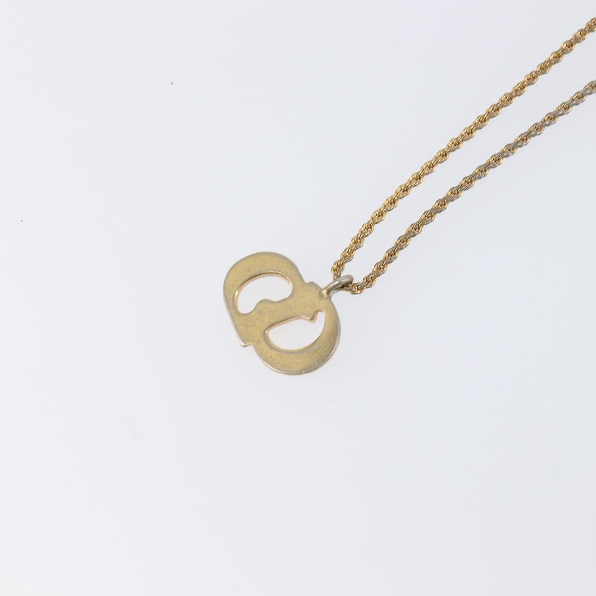 Christian Dior Vintage CD Pendant Metal, Gold, Metal, Necklace