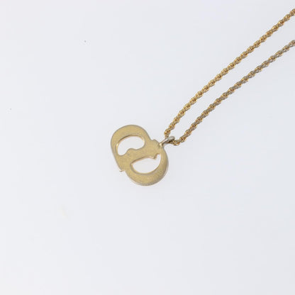 Christian Dior Vintage CD Pendant Metal, Gold, Metal, Necklace