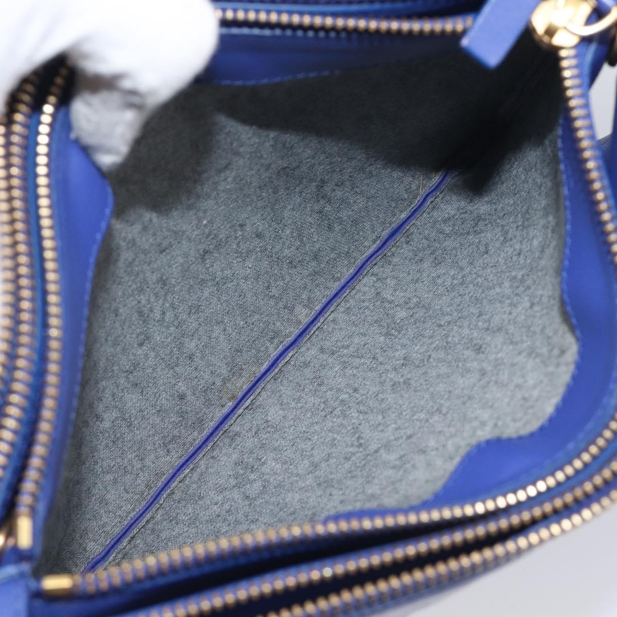 Celine Trio Leather, Blue, Leather, Shoulder Bag