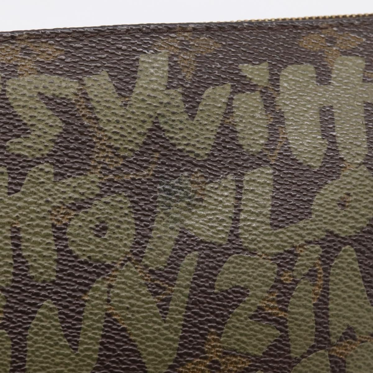 Louis Vuitton Pochette Accessoires Limited Edition Monogram Graffiti, Khaki, Canvas, Clutch