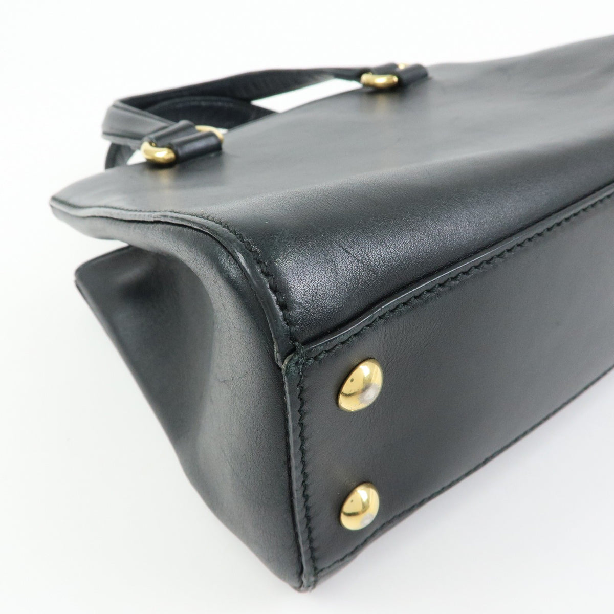 Gucci Sylvie Top Handle Leather, Black, Leather, Handbag