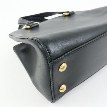 Gucci Sylvie Top Handle Leather, Black, Leather, Handbag