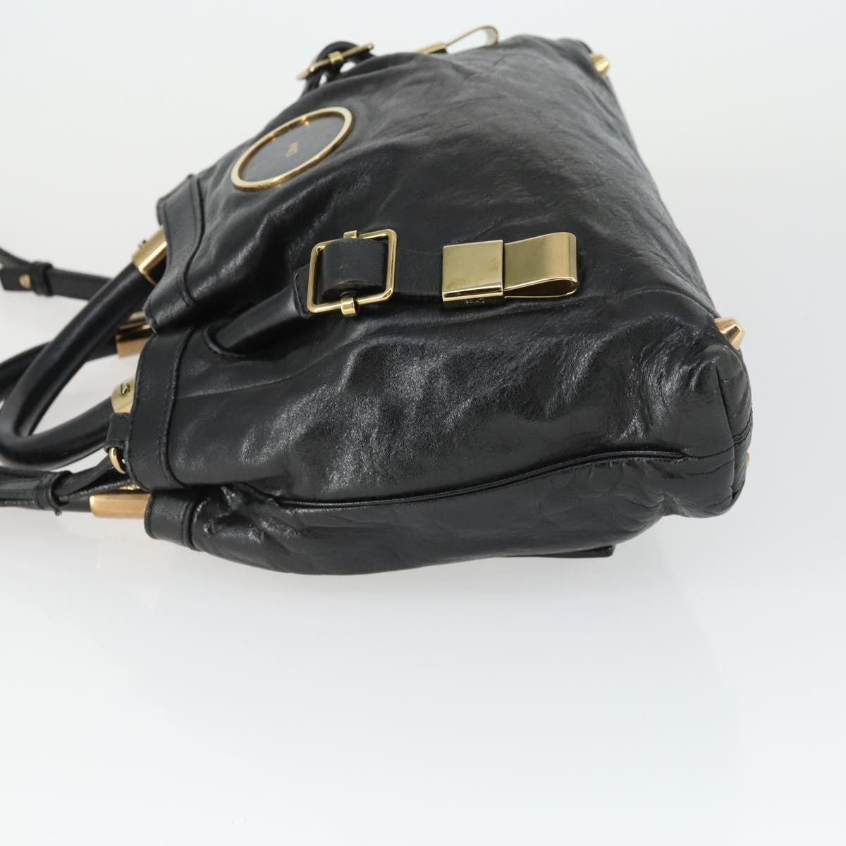 Chloe Victoria Leather, Black, Leather, Handbag
