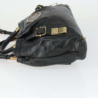 Chloe Victoria Leather, Black, Leather, Handbag