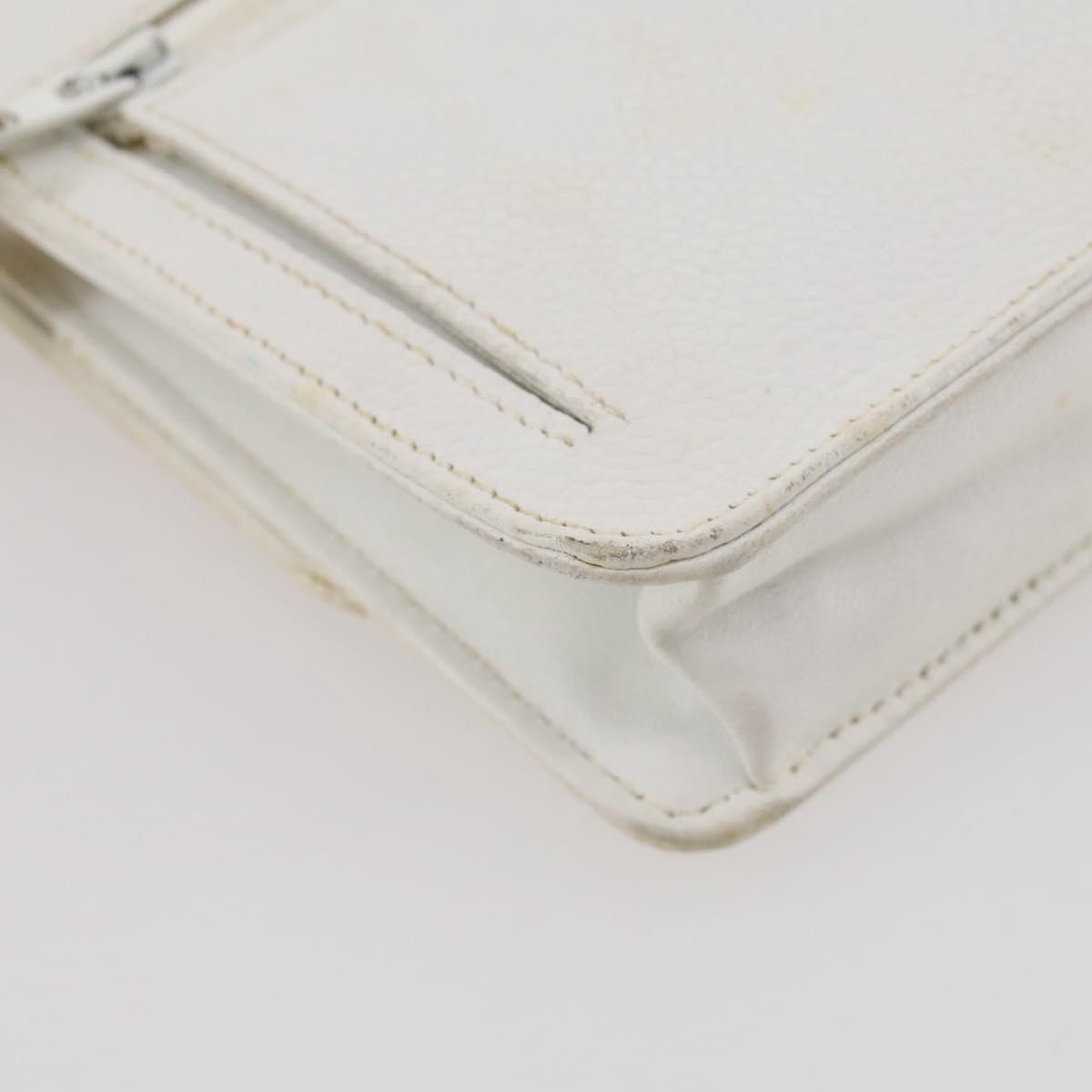 Chanel Vintage Timeless Wallet on Chain Caviar, White, Leather, Crossbody Bag