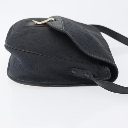Christian Dior Vintage Honeycomb Flap Canvas and Leather, Black, Canvas, Shoulder Bag