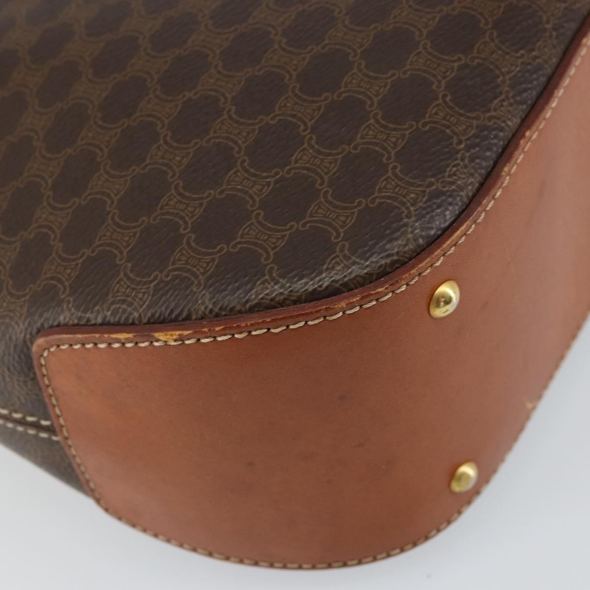 Celine Vintage Macadam Canvas, Brown, Canvas, Handbag