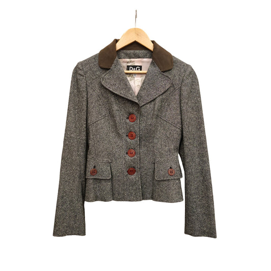 Dolce  & Gabbana Gray Woolen Jacket