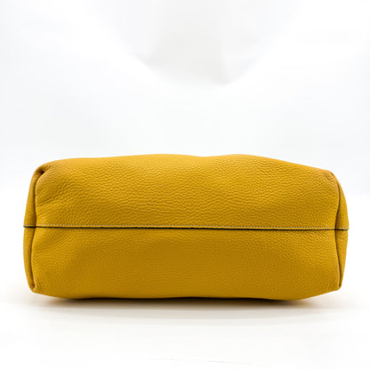 Prada Front Pocket Convertible Tote Leather, Yellow, Leather, Tote Bag