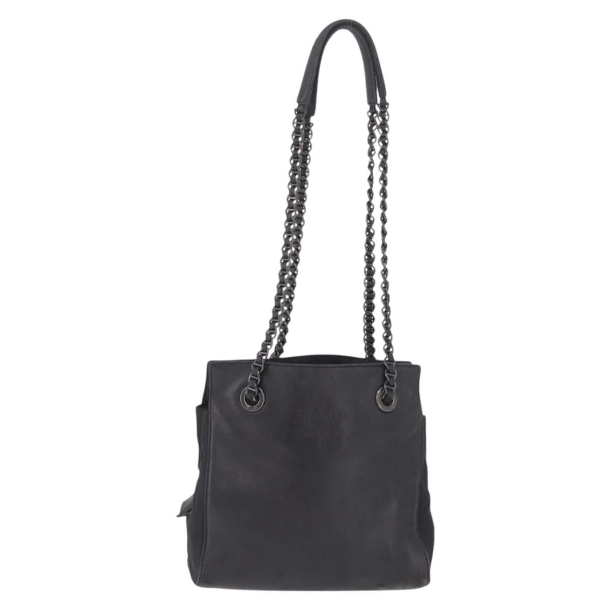 Prada Shoulder Leather, Black, Leather, Shoulder Bag