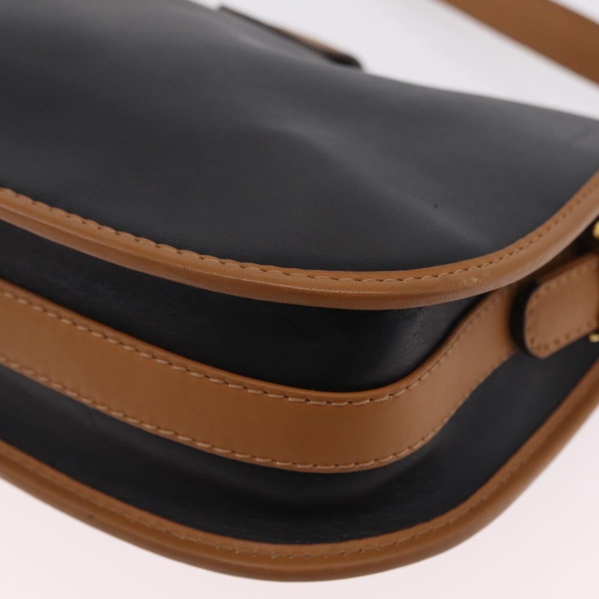Celine Shoulder Leather, Black, Leather, Shoulder Bag