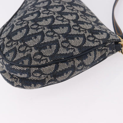 Christian Dior Vintage Saddle Bag Canvas, Navy, Canvas, Clutch
