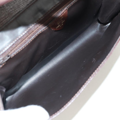 Celine Circle Logo Leather, Brown, Leather, Shoulder Bag