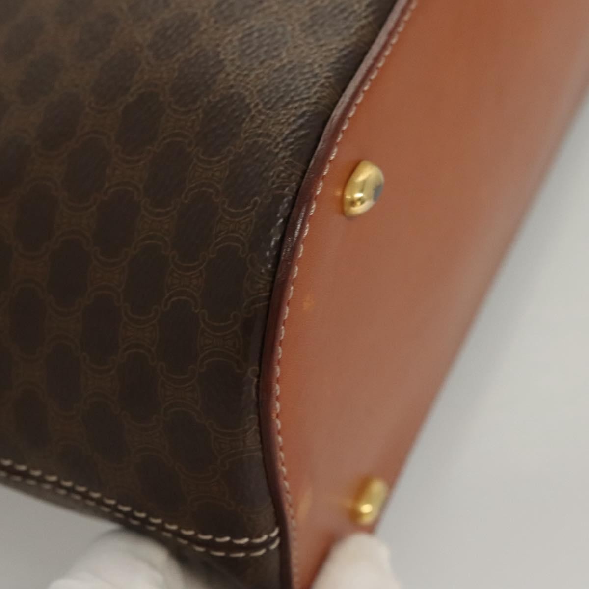 Celine Macadam Macadam with leather, Brown, Canvas, Handbag