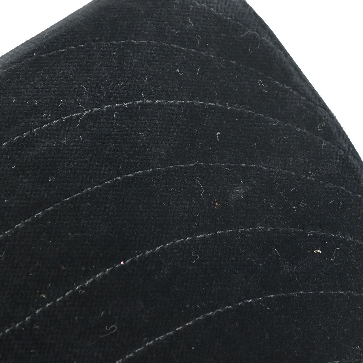 Chanel Vintage Crescent Flap Horizontal Quilted Velvet, Black, Velvet, Shoulder Bag