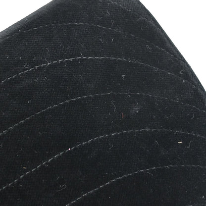 Chanel Vintage Crescent Flap Horizontal Quilted Velvet, Black, Velvet, Shoulder Bag