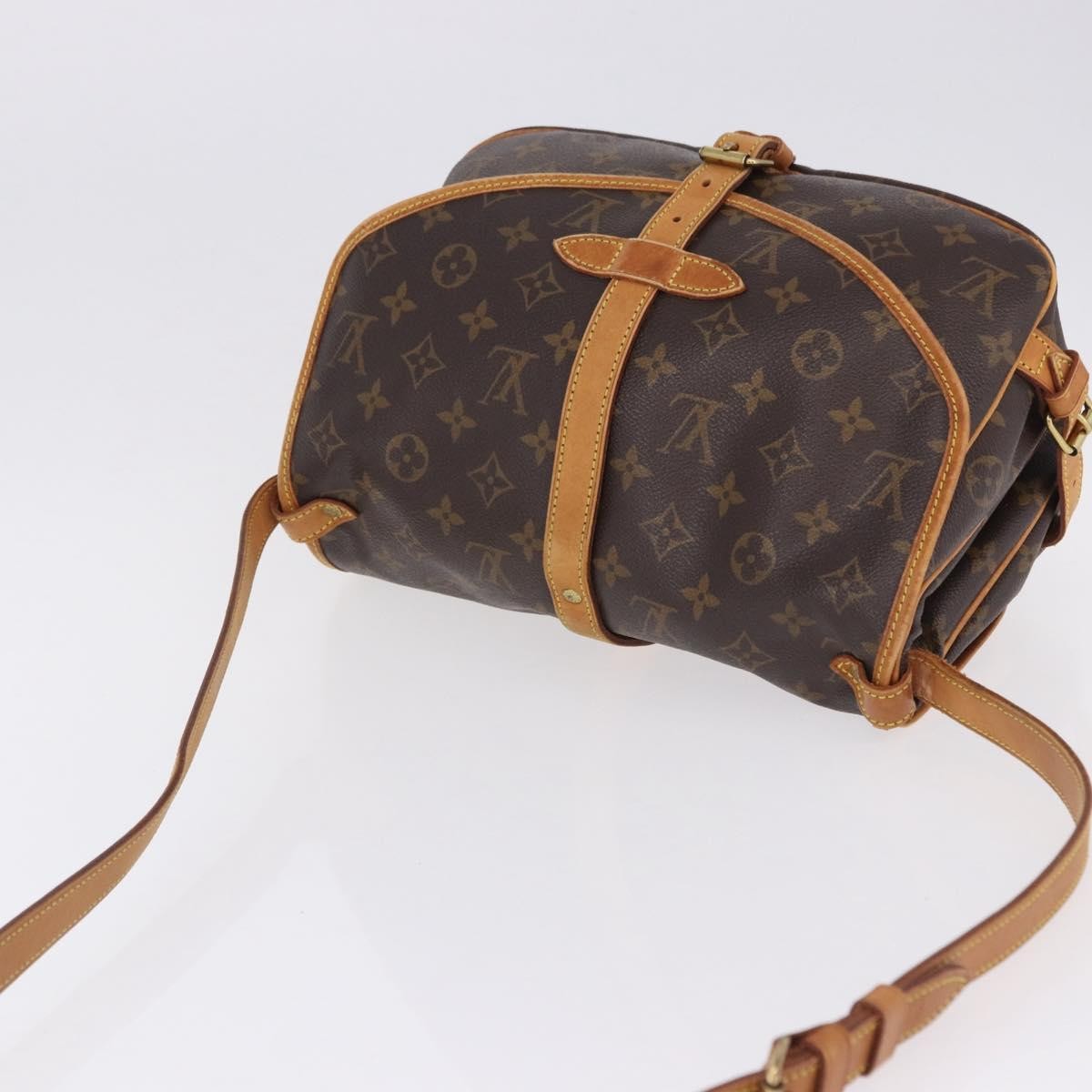 Louis Vuitton Saumur Monogram, Brown, Canvas, Shoulder Bag