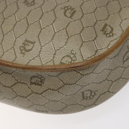 Christian Dior Vintage Honeycomb Flap Canvas and Leather, Beige, Canvas, Shoulder Bag