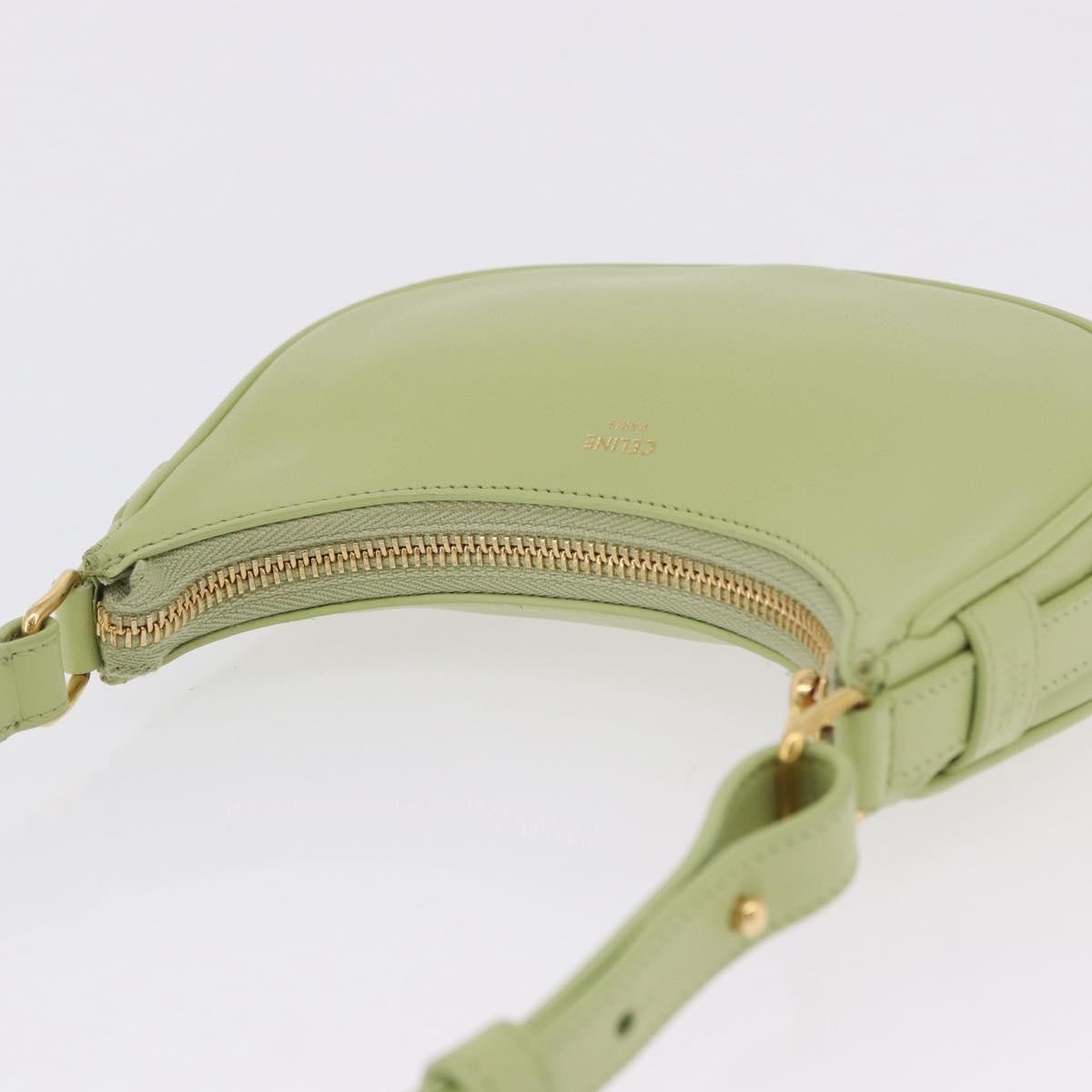 Celine Ava Leather, Green, Leather, Handbag
