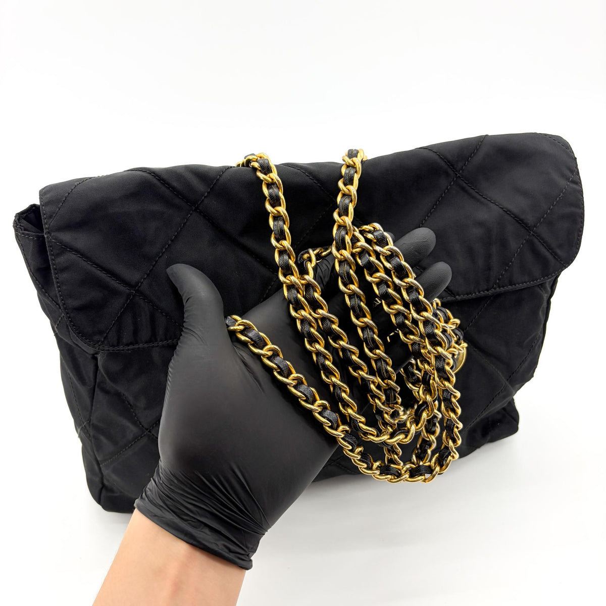 Prada Convertible Quilted Tessuto, Black, Nylon, Shoulder Bag